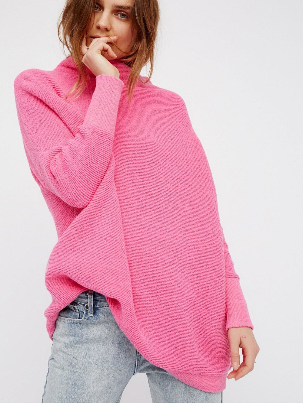 Free People “Ottoman Slouchy Tunic” (Raspberry Rose) - #
